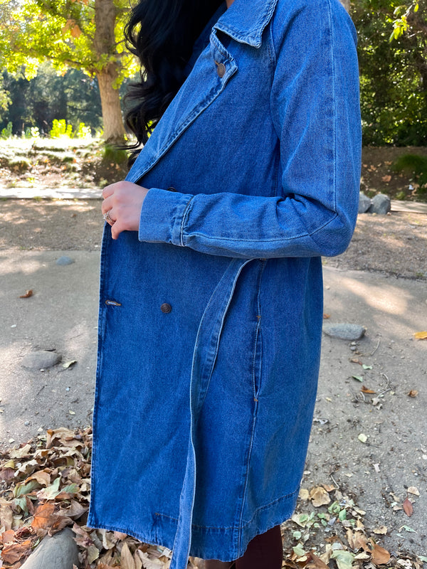 "Very fall" Denim trench coat